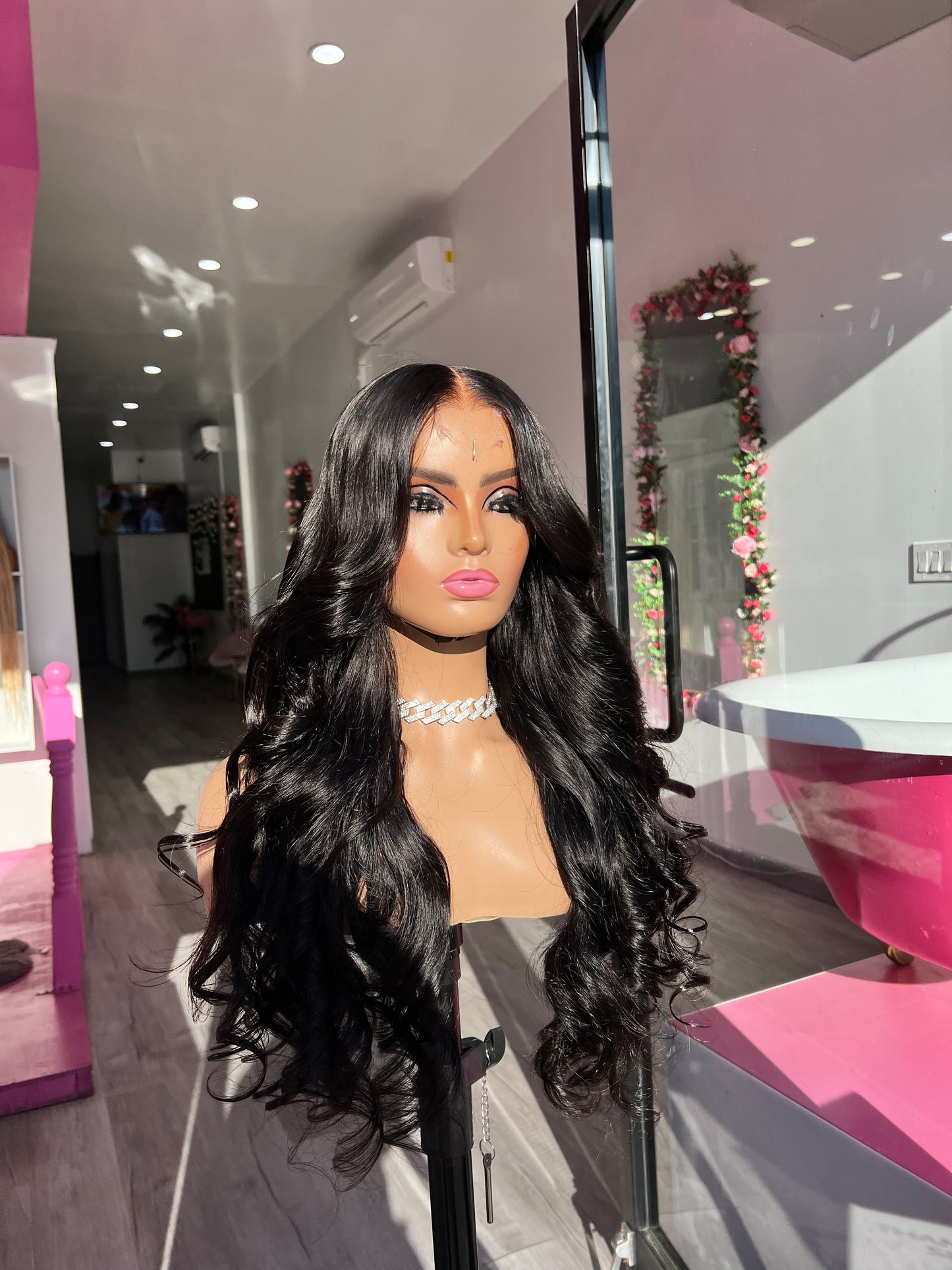 
                  
                    "Terry" -  2x6 Long Black Custom Lace closure Human Hair Wig
                  
                