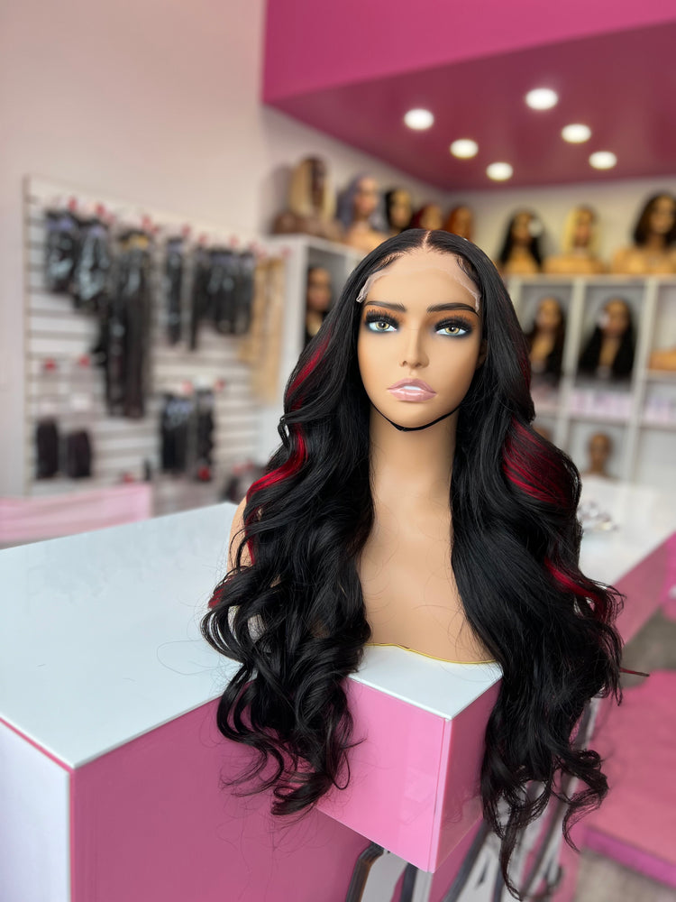 
                  
                    "Nessa" READY TO WEAR - 26” 5x5 hd  Custom Color Lace Closure Human Hair Wig
                  
                