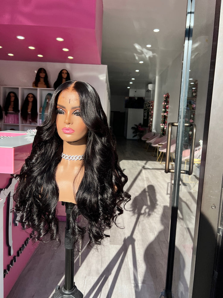 
                  
                    "Terry" -  2x6 Long Black Custom Lace closure Human Hair Wig
                  
                