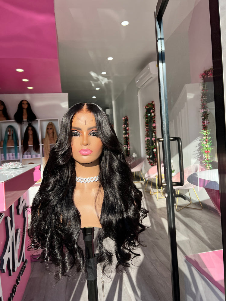 
                  
                    "Terry" -  2x6 Long Black Custom Lace closure Human Hair Wig
                  
                