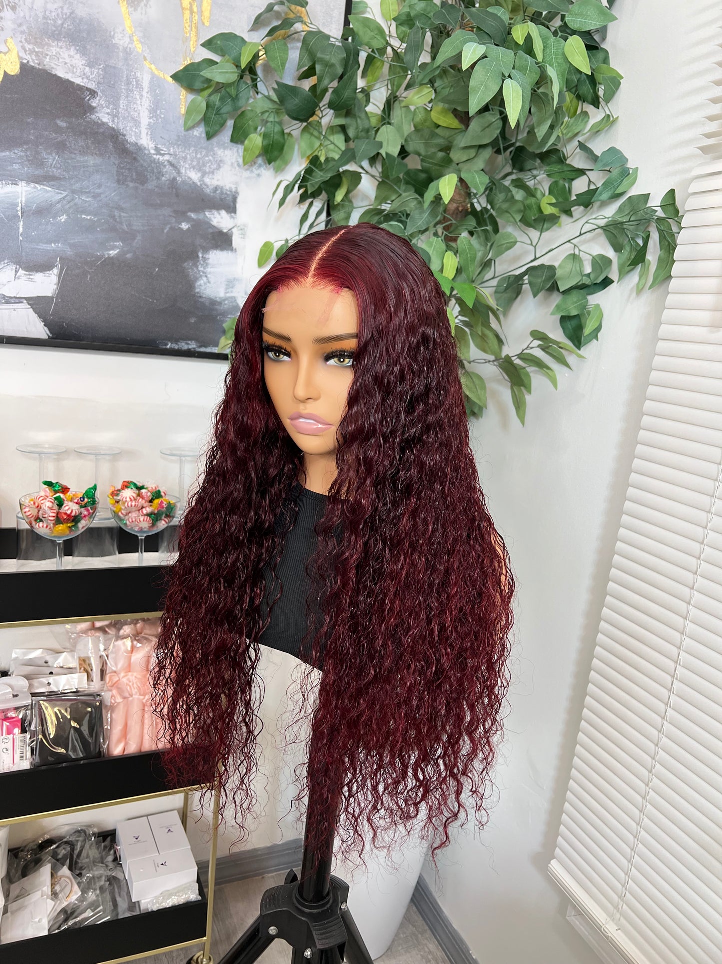 
                  
                    "Kala" READY TO WEAR - 24" 2x6 Long Burgundy HD Lace Closure Human Hair Wig
                  
                