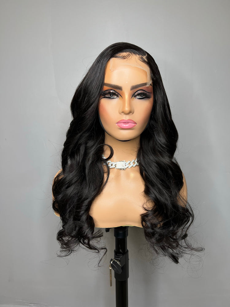 
                  
                    "Tami" -5x5 Long Black Custom Lace Closure Human Hair Wig
                  
                